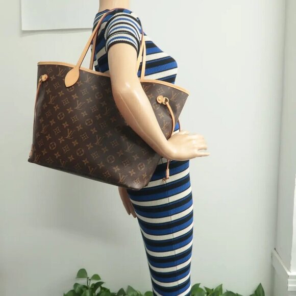 100% Authentic Louis Vuitton Neverfull MM Brown W/P Monogram Canvas Shoulder Bag - Picture 12 of 12
